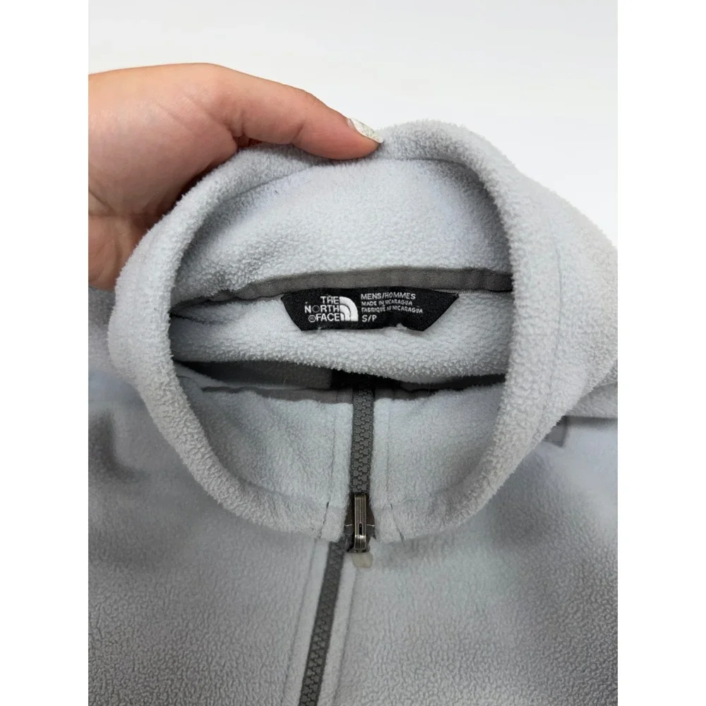 The North Face Fleece Jacket Gray Full Zip Outdoor Hiking Warm Layer Small Men